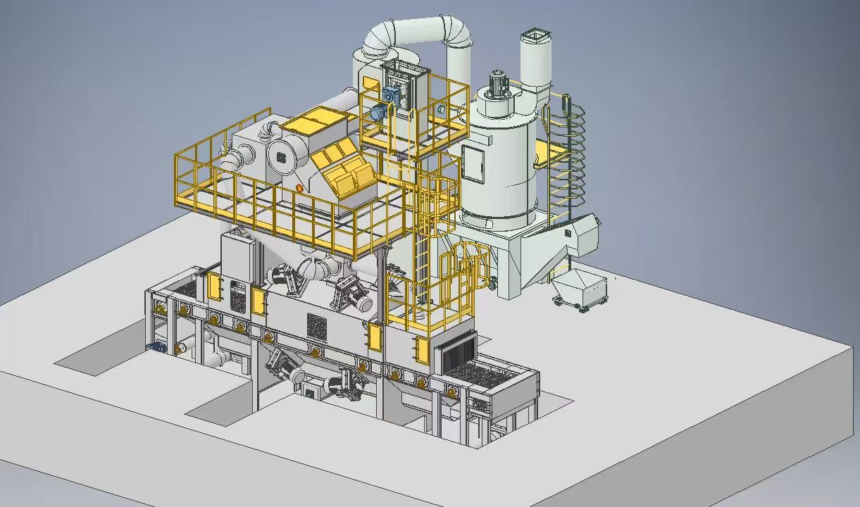 雙面網帶通過式節能噴砂機